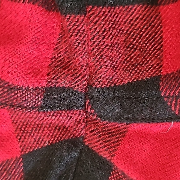 Maurices Red and Black Check Soft Flannel Button Down Shirt - Picture 8 of 12
